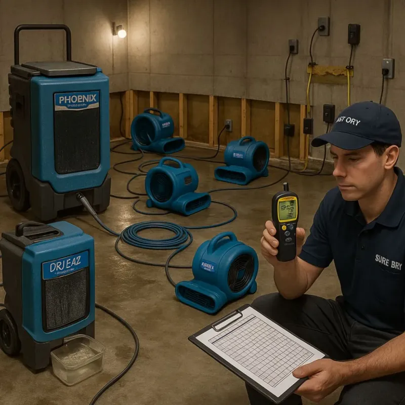 Structural Drying and Dehumidification process in Rockingham, VT